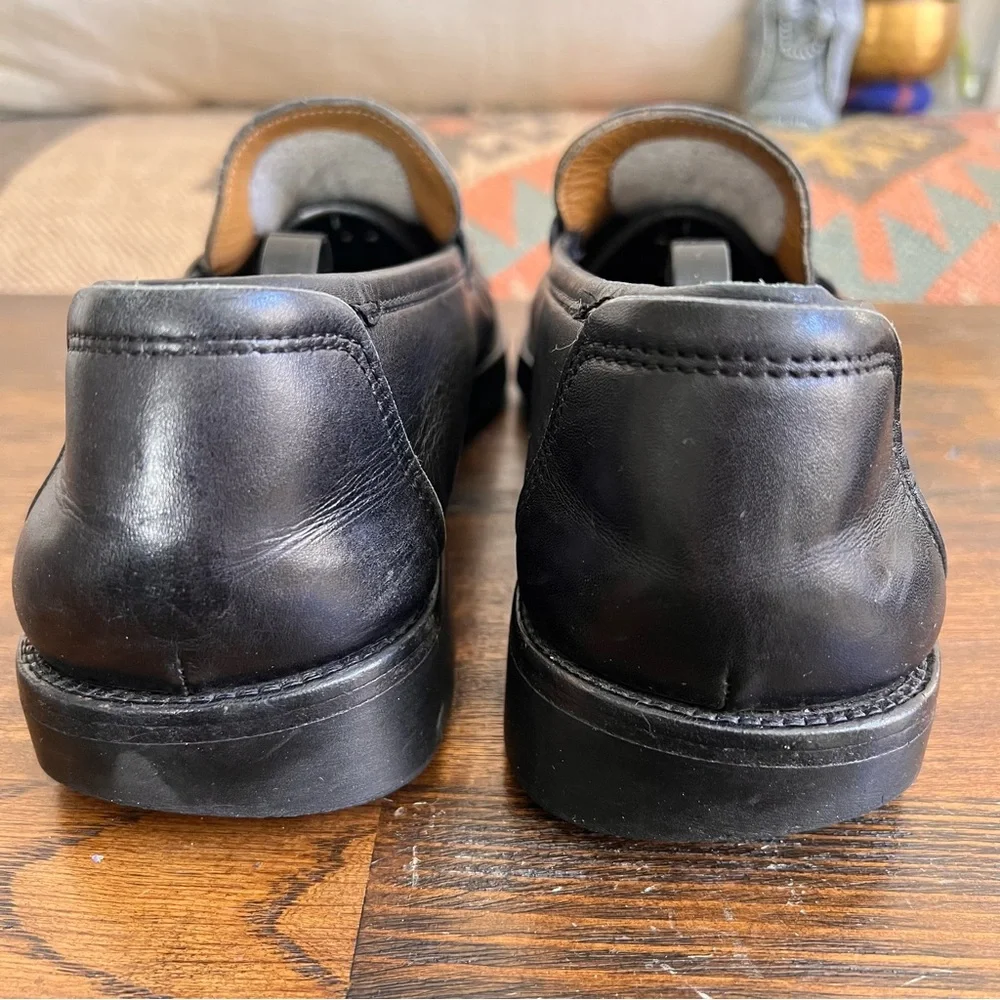 Salvatore Ferragamo DAVID Black Claf Leather Loafers 7.5 EEE US8.5 Wide
